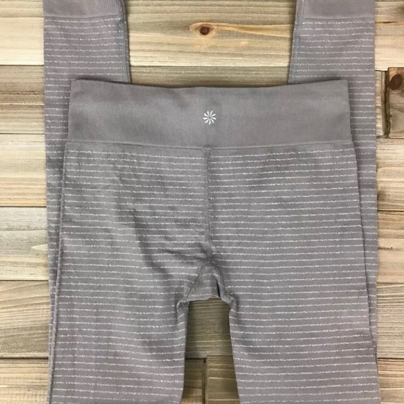 Athleta shimmer stripe seamless workout tights - Picture 1 of 5